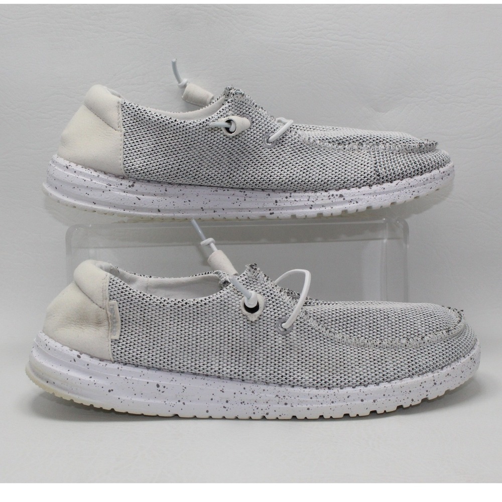 Hey Dude Wendy Sox Stone White Speckled Slip On Loafers Shoes Womens 8 121410705 - Picture 5 of 8